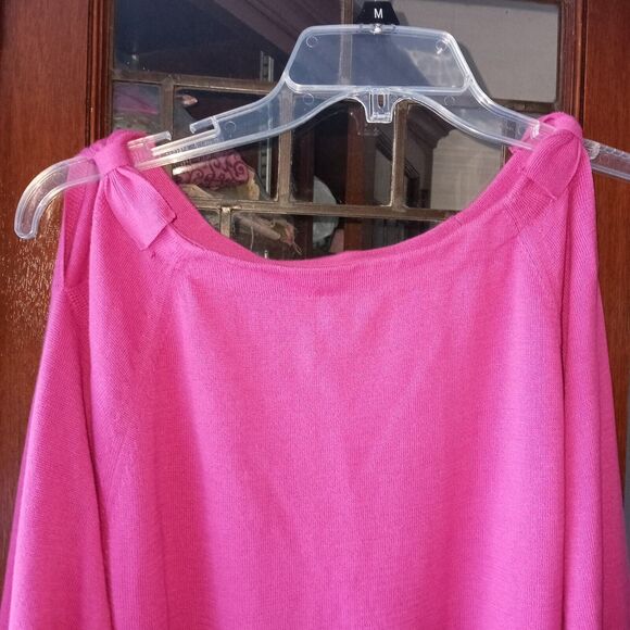 Juicy Couture Hot Pink Bow Sweater Top Size M Barbiecore  /B17 - Picture 2 of 6